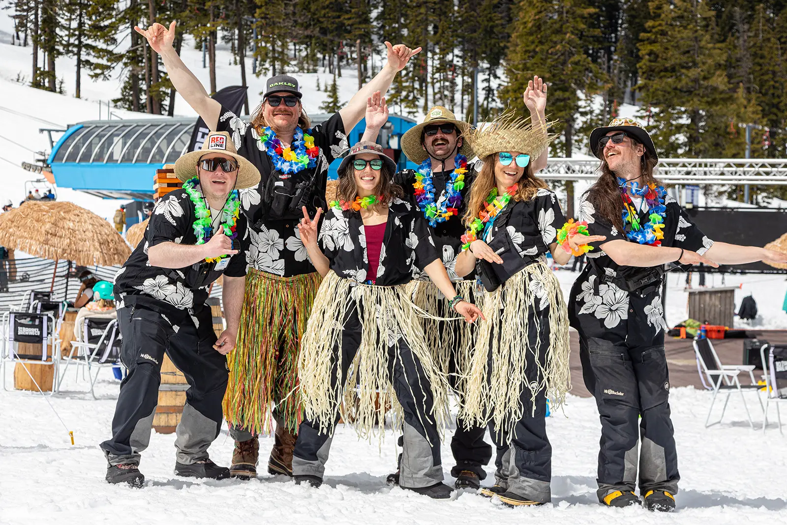 Employees celebrating spring at Mt. Bachelor