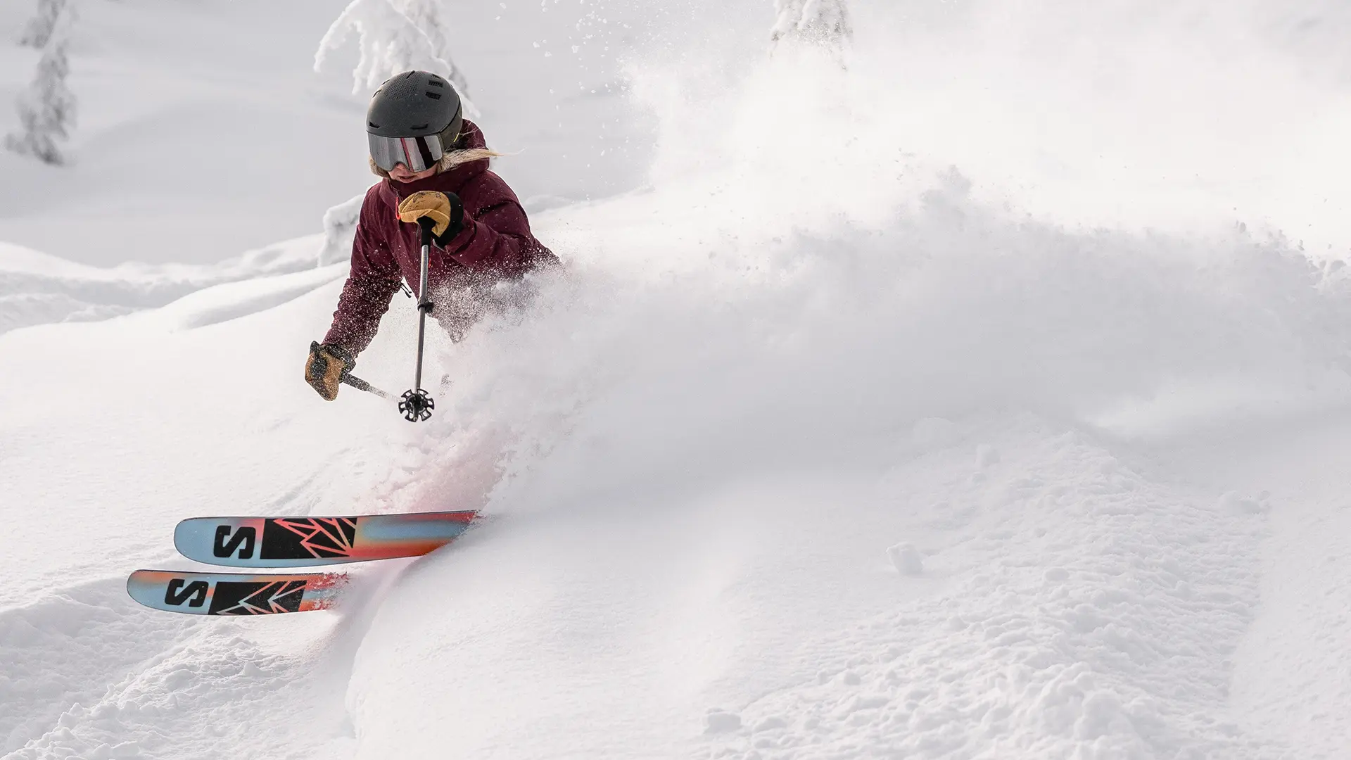Skier in Powder at Mt. Bachelor