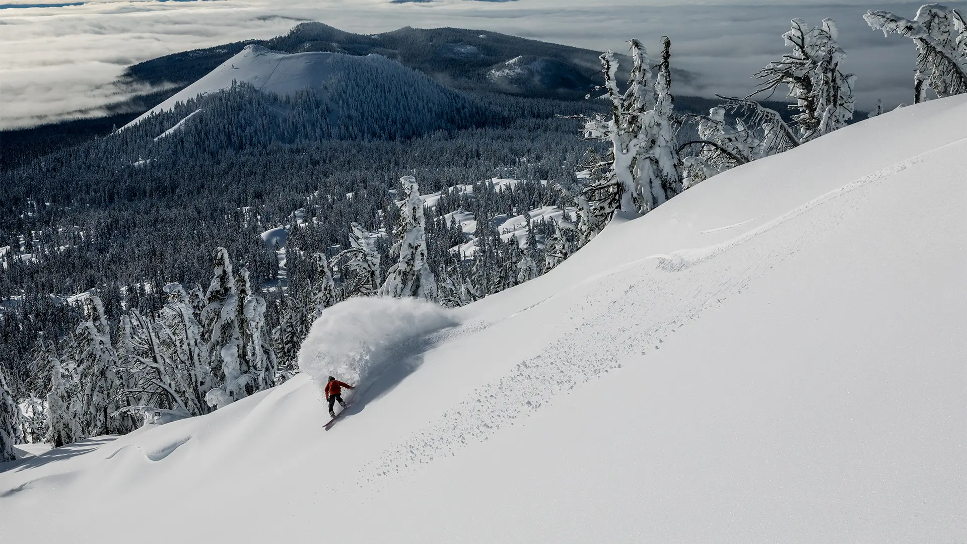 Austin Smith Pow Slash Off the Summit of Mt. Bachelor