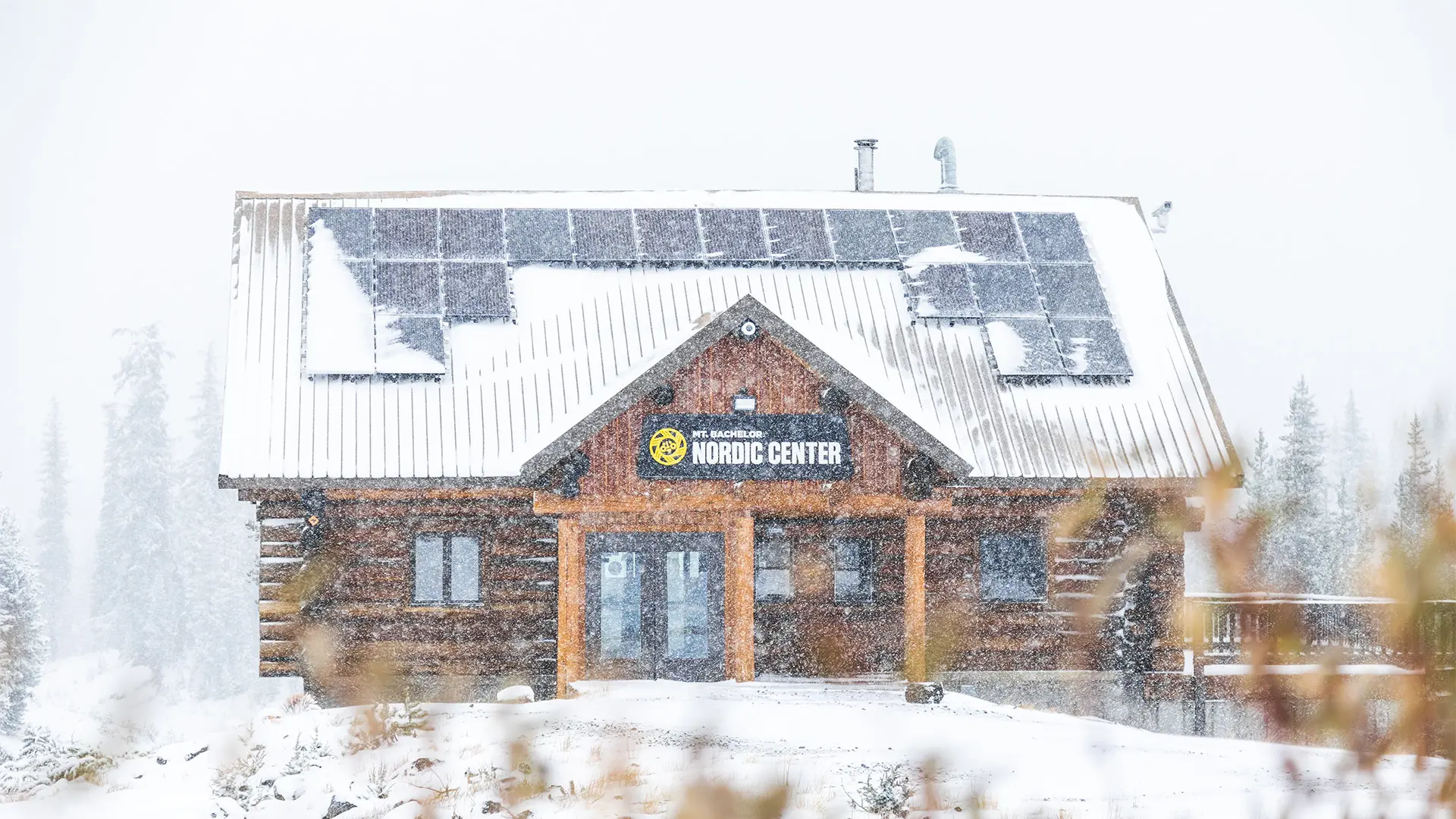 Early Season Snowfall in Front of Mt. Bachelor's Nordic Center