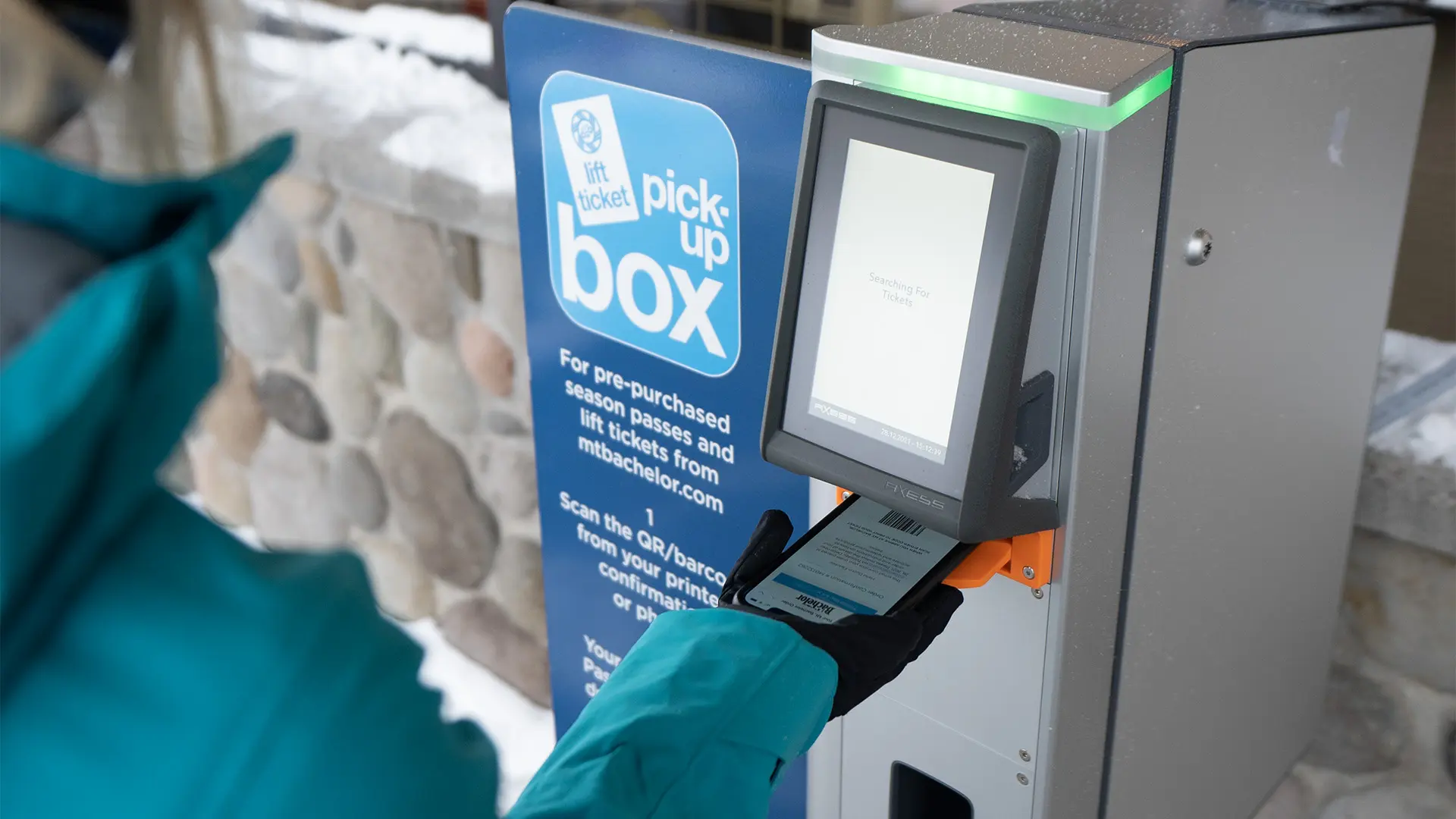 Mt. Bachelor Guest Getting Their Pass Printed at a PUB
