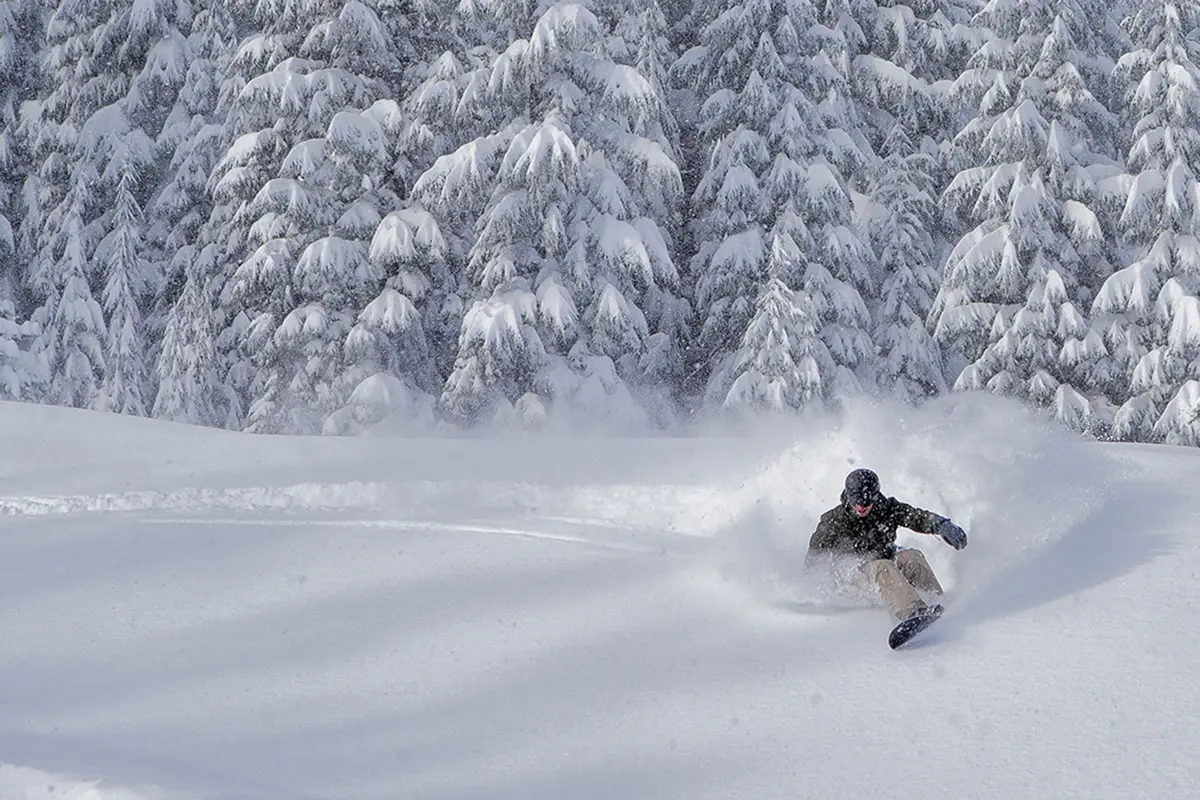 Snowboarder at Mt. Bachelor