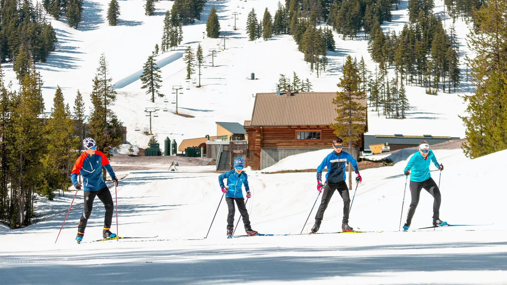 A group of nordic skiers at Mt. Bachelor