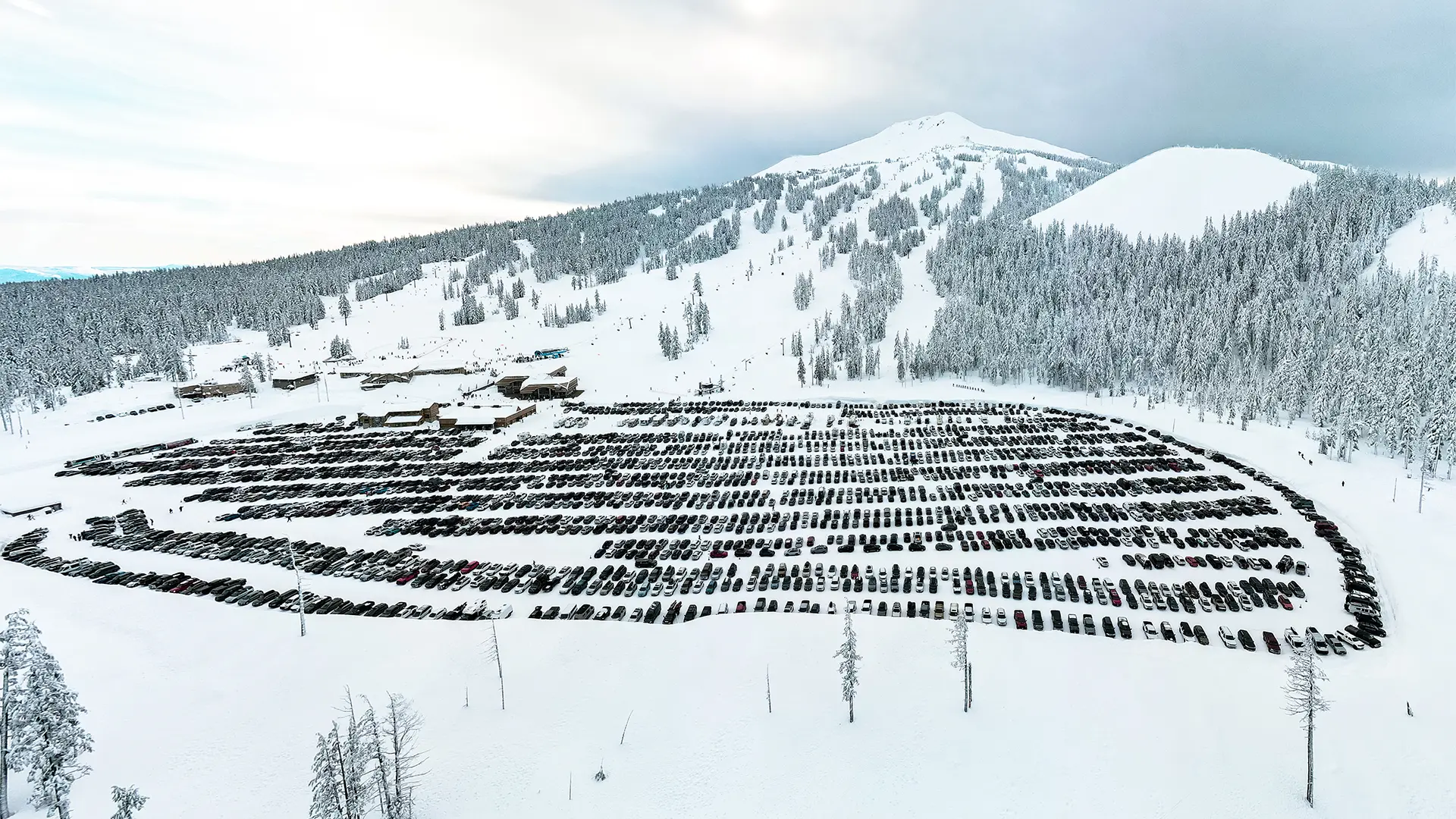 Mt. Bachelor's West Village Parking Lot