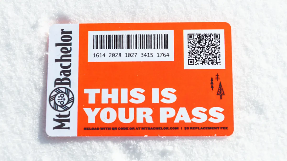 Mt. Bachelor RFID pass card. Reloadable with a new look!