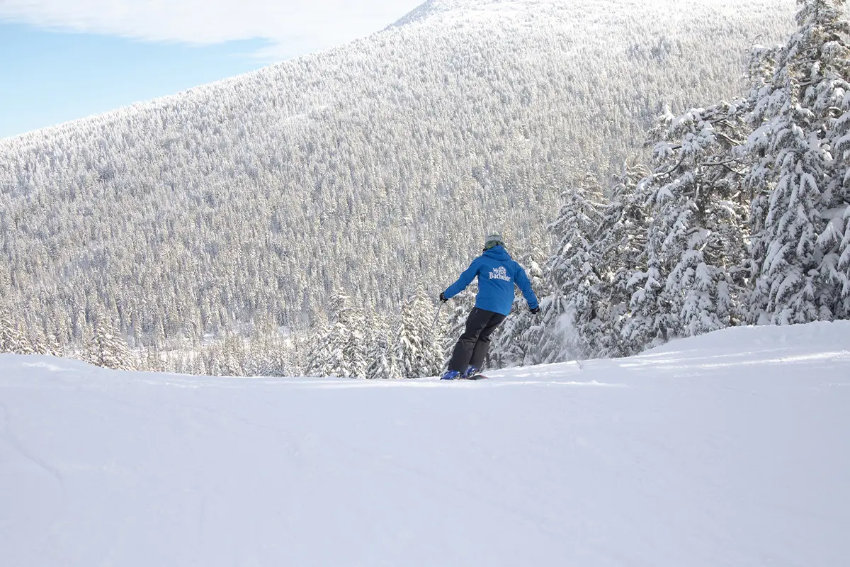 Mt. Bachelor employee skiing