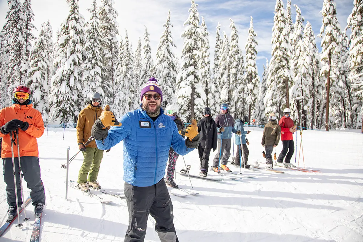 Mt. Bachelor instructor having fun