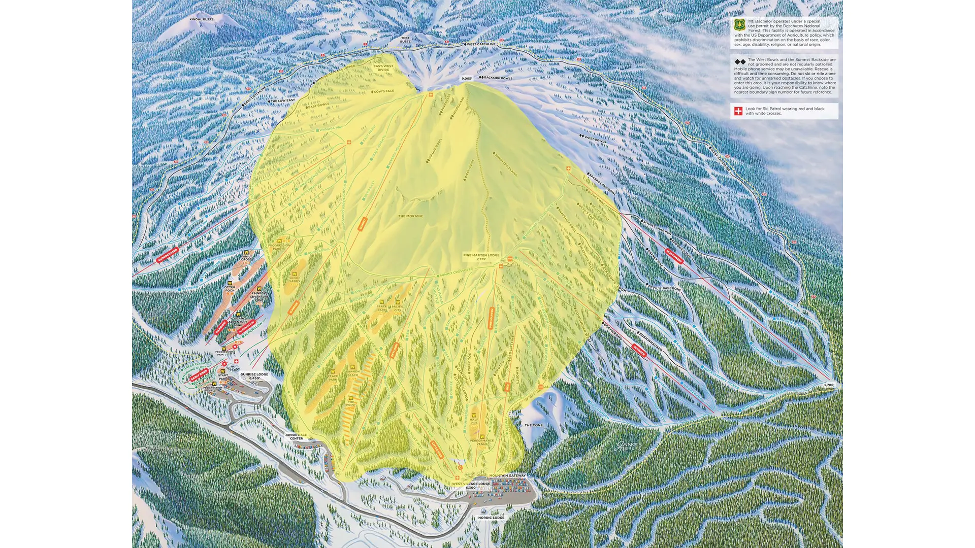 Spring Trail Map at Mt. Bachelor