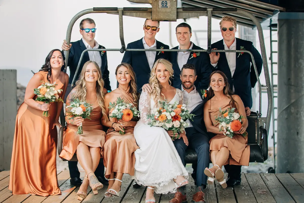 Wedding party at Mt. Bachelor