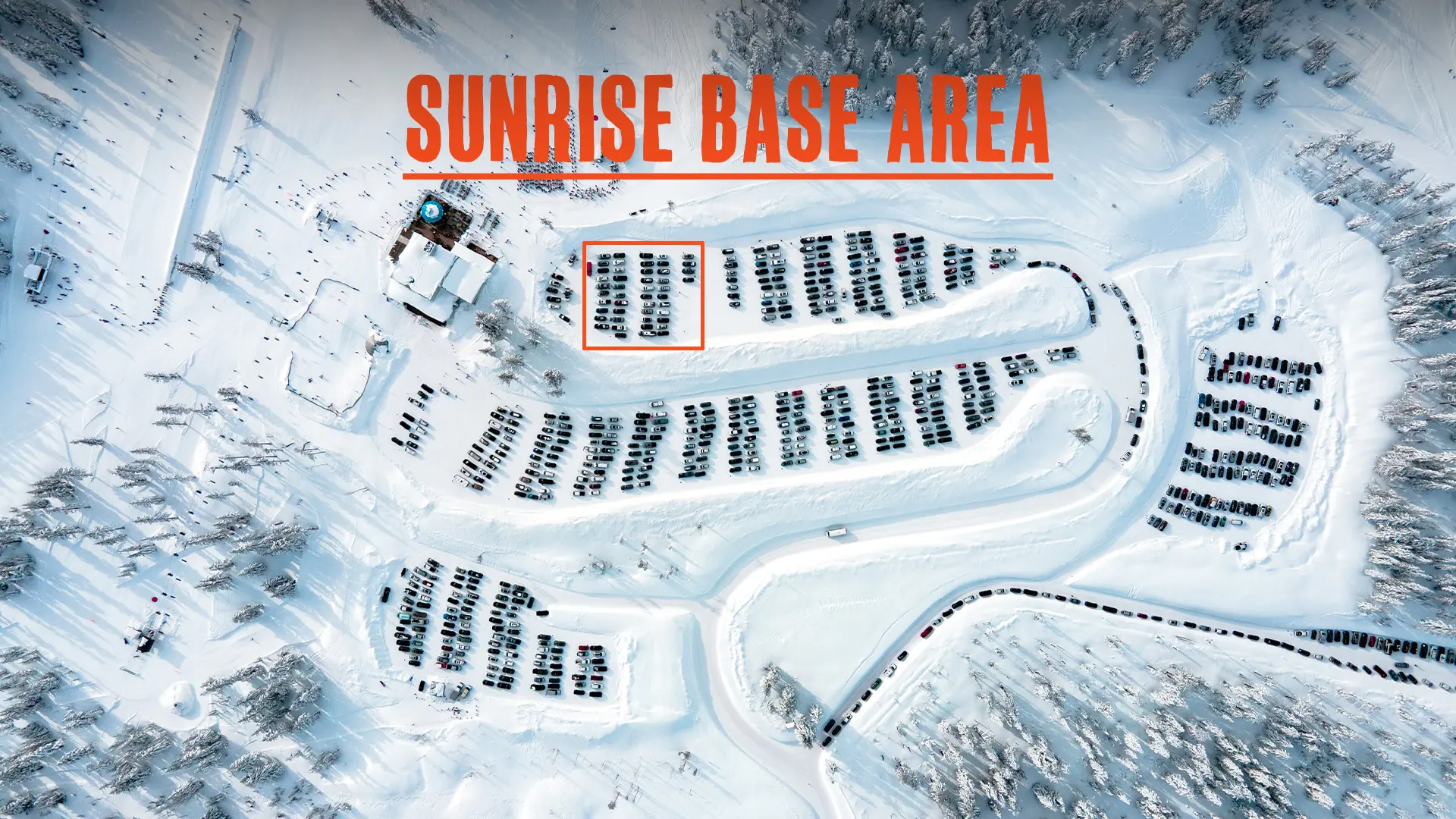 Paid Parking lot at Sunrise Base Area