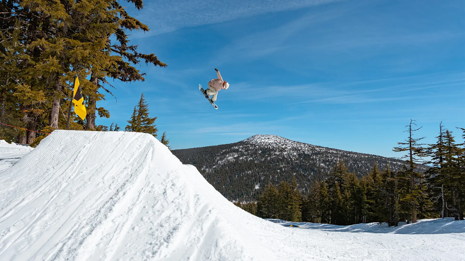 Nora Beck getting air on Woodward jump