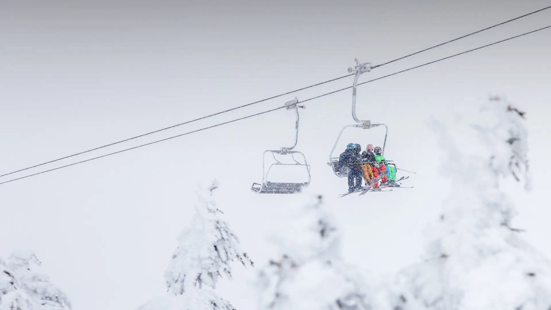 Riding Pine Marten during a snow storm.