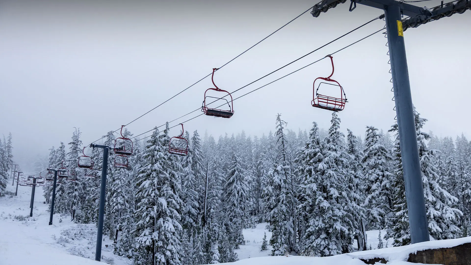 Snow under Red Chair on Oct. 28, 2026.